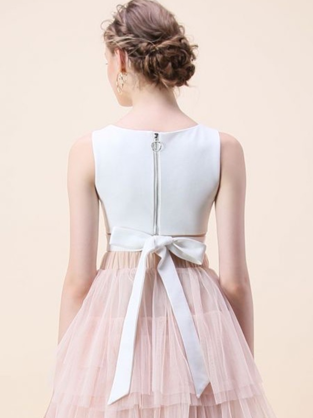 NWT white bow knot crop top size medium